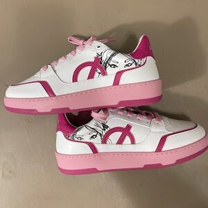 Women's Pink and White Sneakers